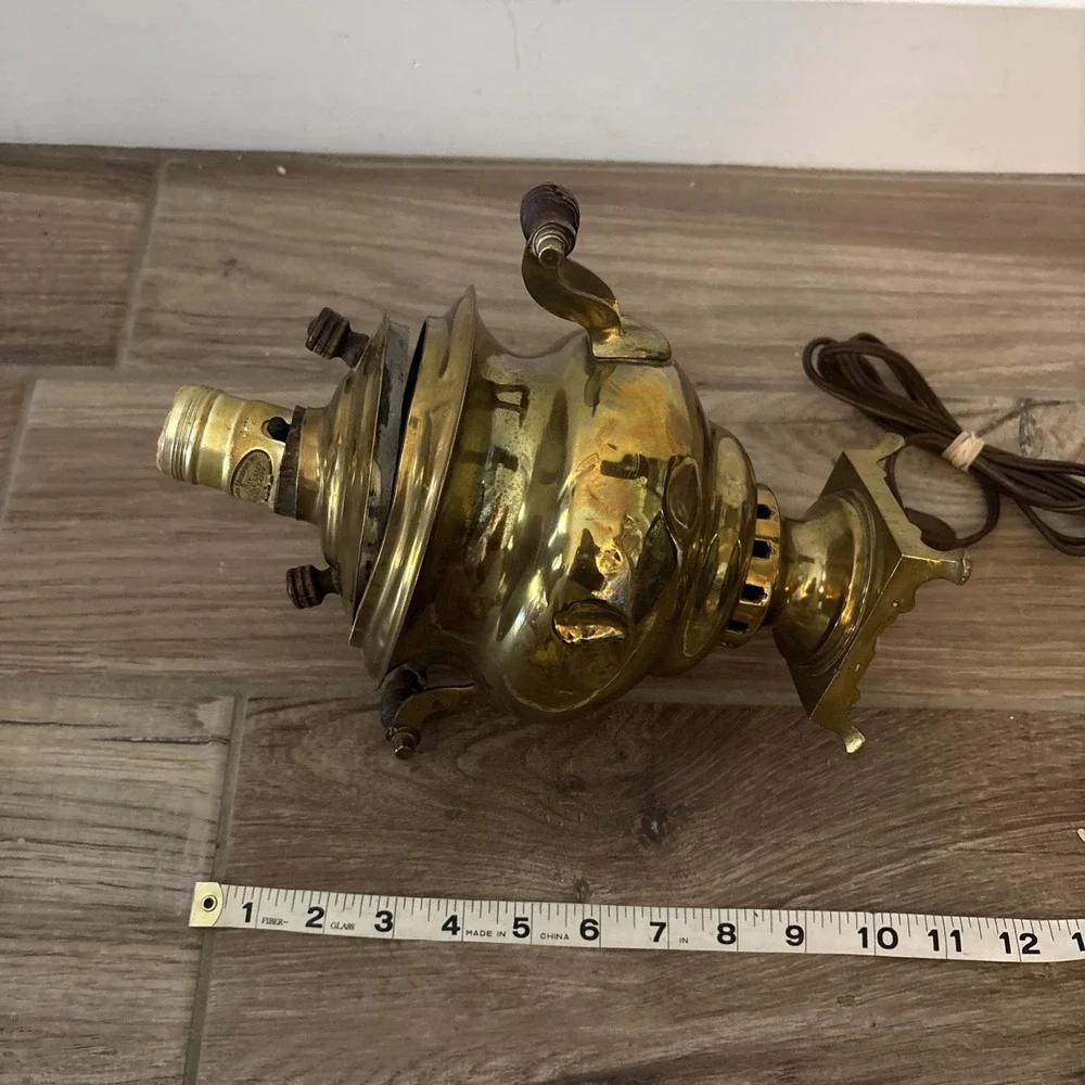 Vintage Brass Samovar Table Lamp Beautiful Lamp Used, Tested, Working 10